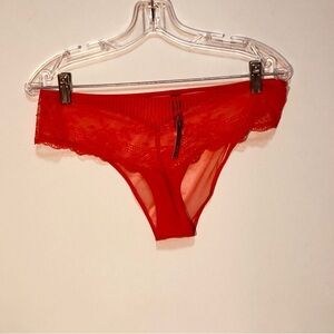 Adore Me Sheer and Lace Orange Bikini Panties in Large NWT